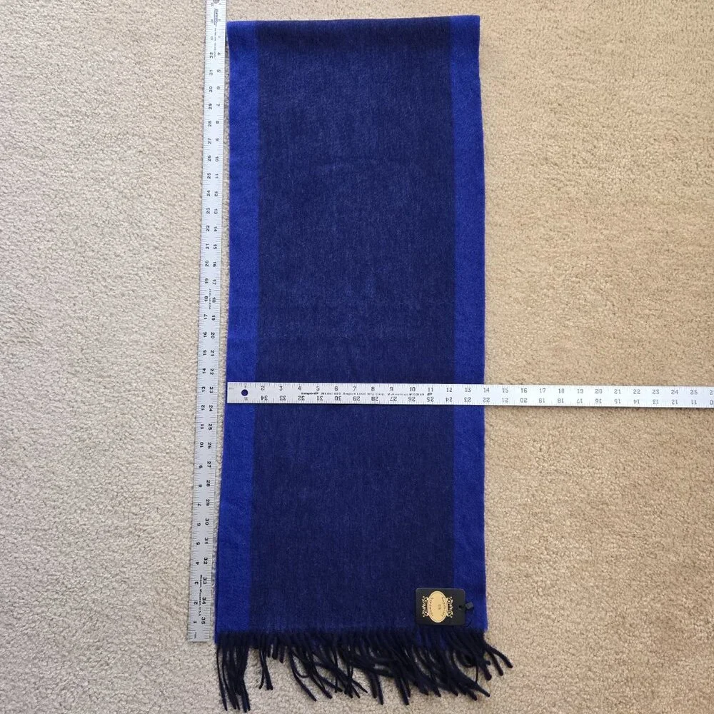 NWT AngelStory Blue Wool Scarf Fringed
